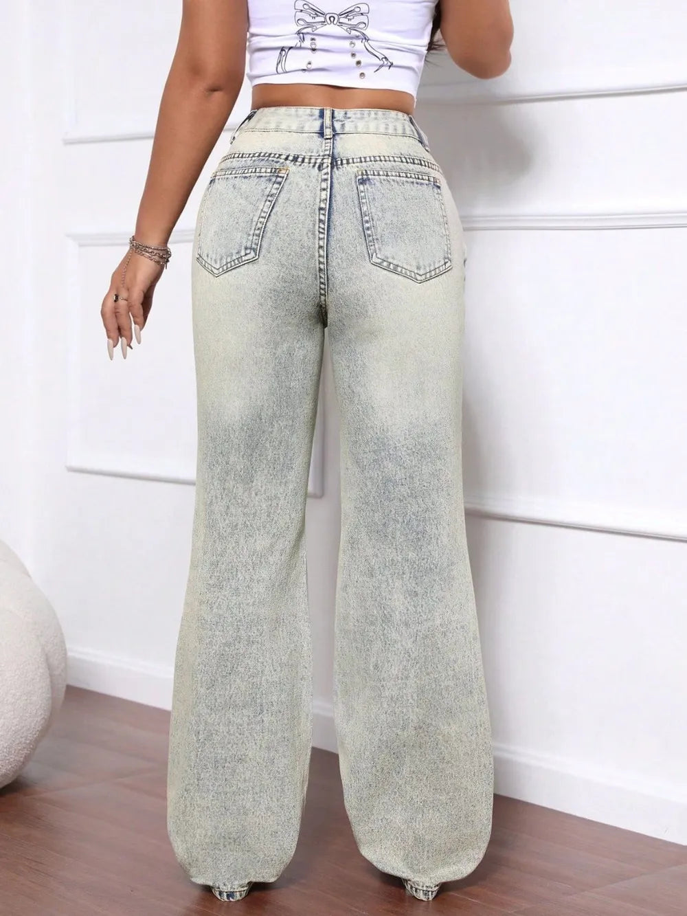 Distressed High Waist Jeans - V.I.P Digital Presence