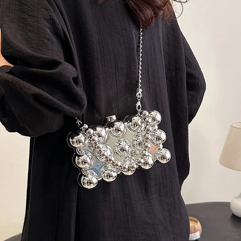 Fashionable mini lipstick bag trendy and versatile pearl chain crossbody bag - V.I.P Digital Presence