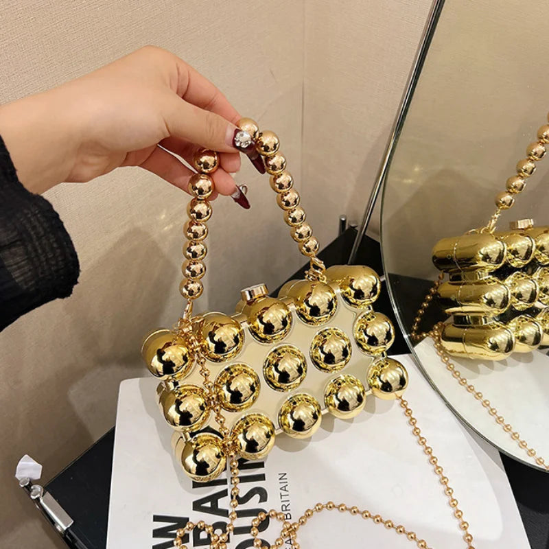 Fashionable mini lipstick bag trendy and versatile pearl chain crossbody bag - V.I.P Digital Presence