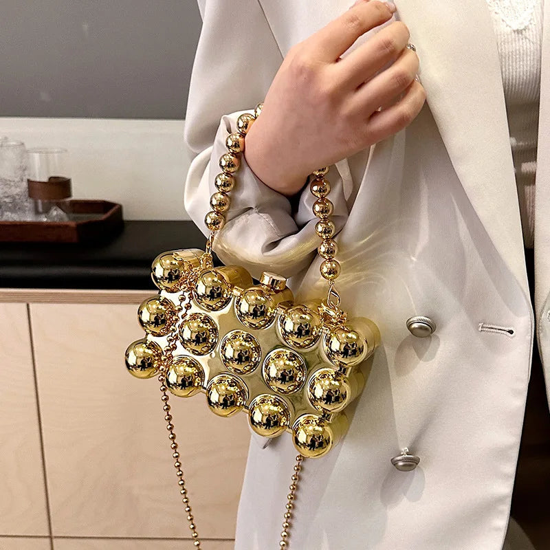 Fashionable mini lipstick bag trendy and versatile pearl chain crossbody bag - V.I.P Digital Presence