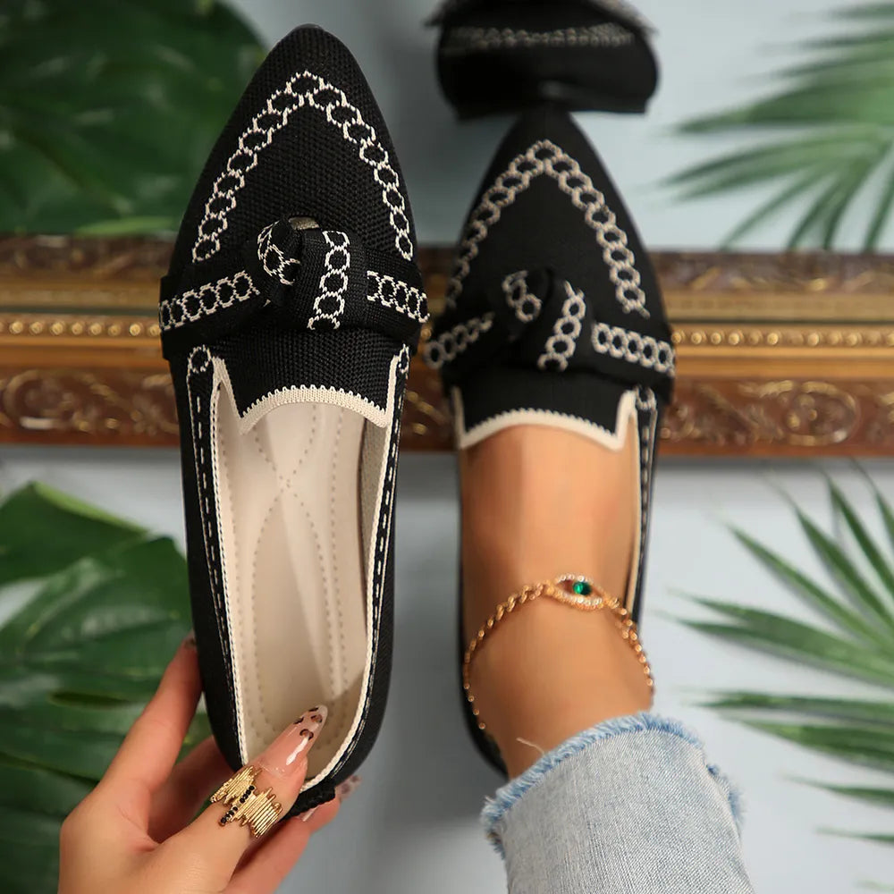 Flat sole single shoe women's set feet bow shallow mouth lazy work shoes - V.I.P Digital Presence