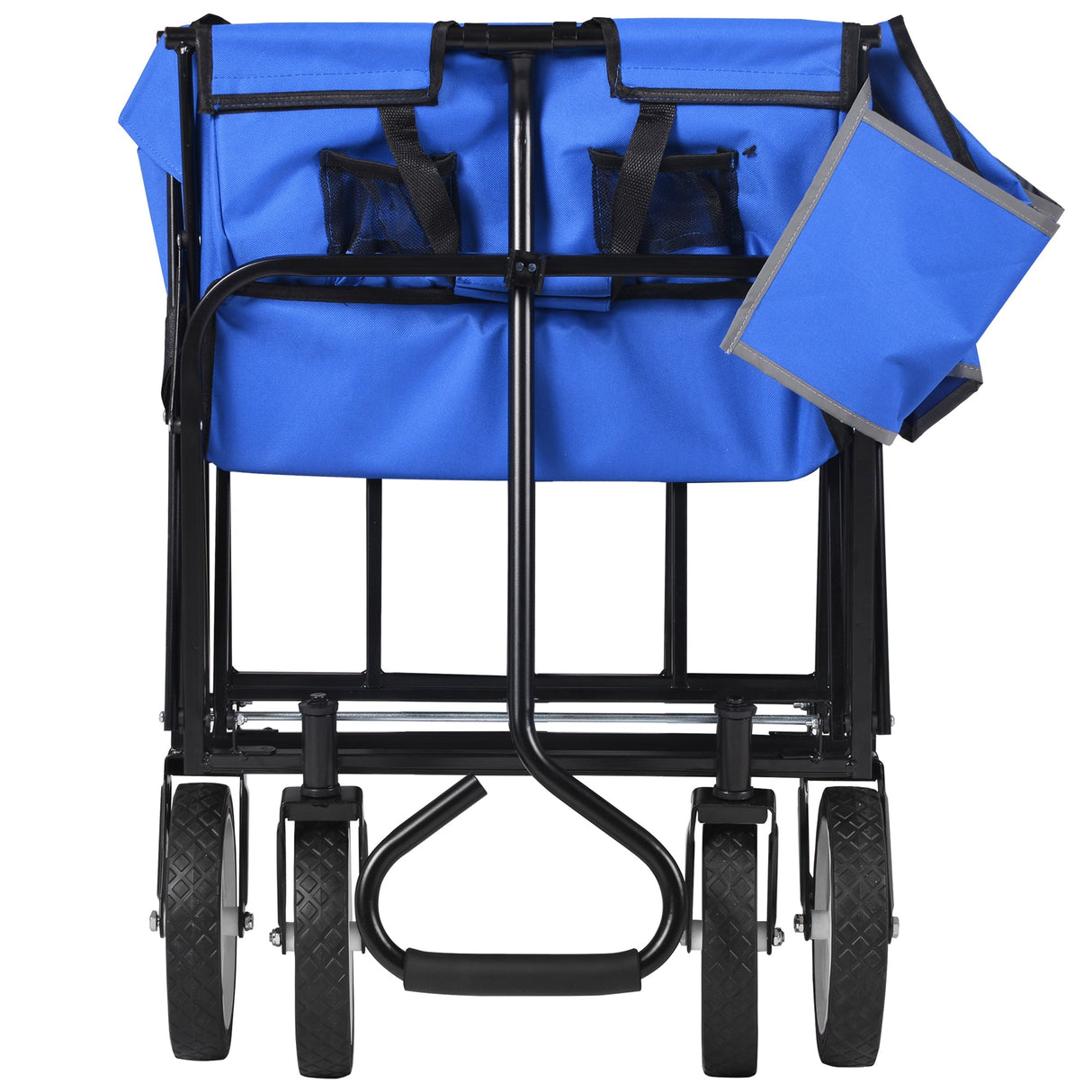 Folding Wagon Garden Shopping Beach Cart (Blue) - V.I.P Digital Presence