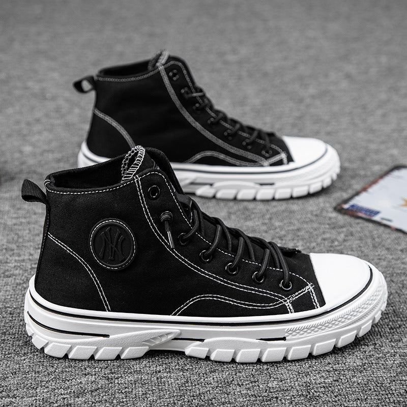 High top canvas shoes Korean style trendy sports and leisure shoes fashionable trendy shoes student board shoes - V.I.P Digital Presence