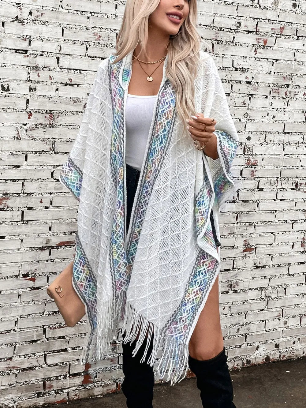 Hooded tassel cloak sweater shawl women's coat - V.I.P Digital Presence