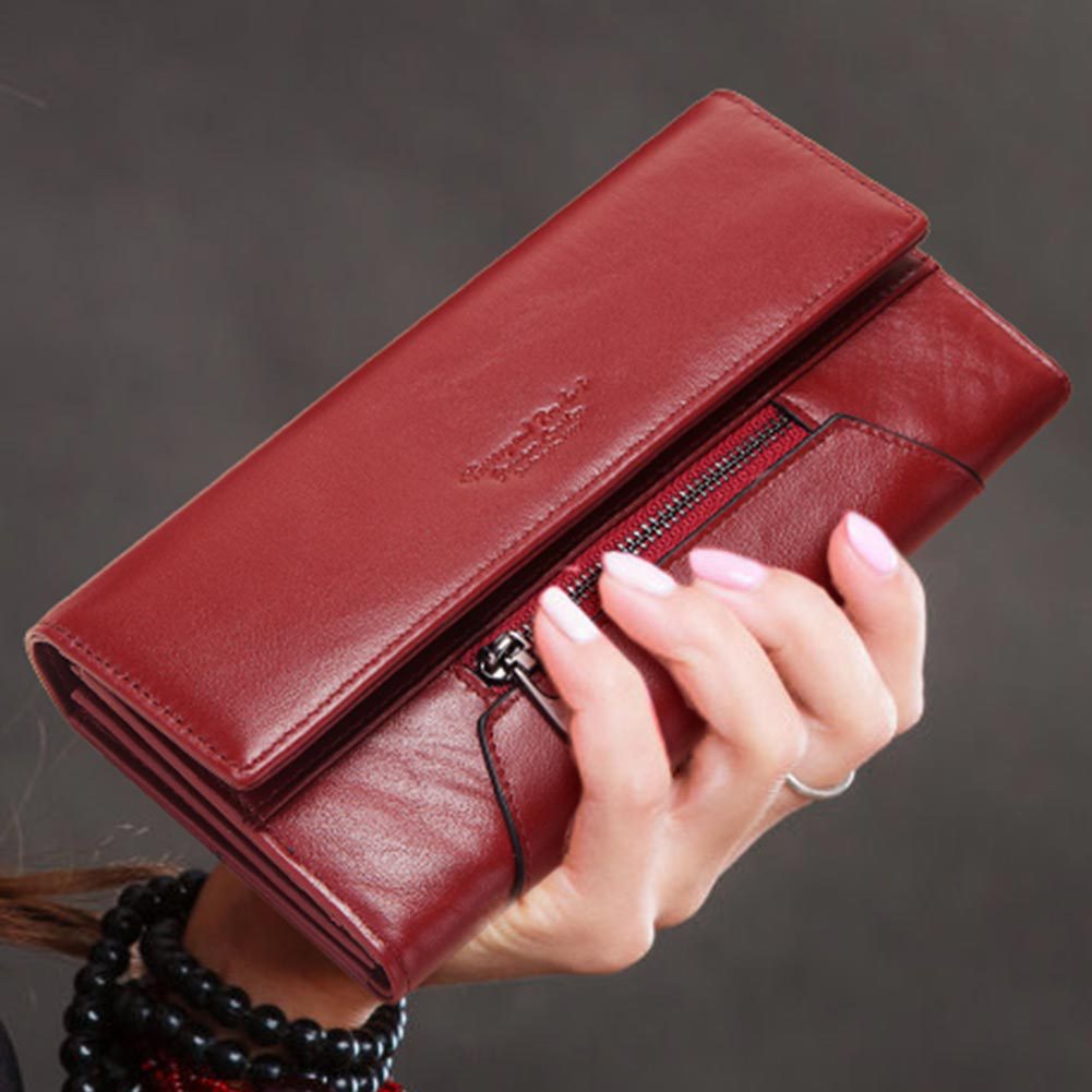 Leather Women's Wallet Long Leather Clutch Multi Card Coin Purse RFID Anti-magnetic Mobile Phone Bag - V.I.P Digital Presence