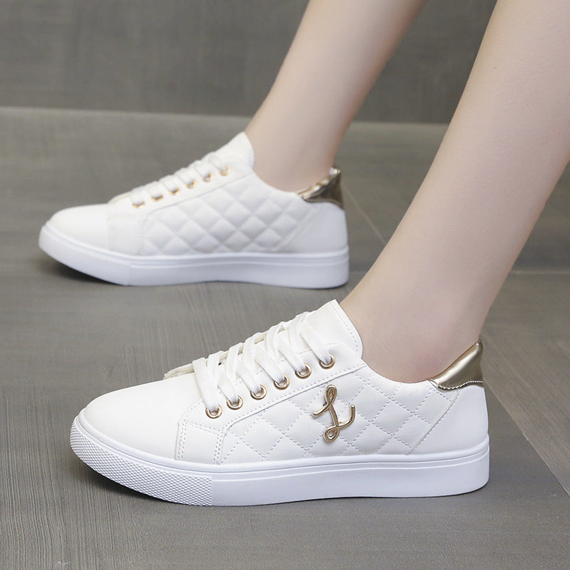 Little white shoes for women, lightweight, simple, fashionable, low top, flat bottom, versatile, women's trendy sports shoes - V.I.P Digital Presence