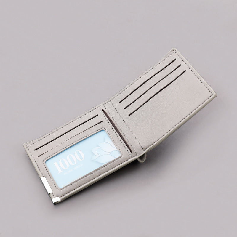 Men's Short Wallet Simple Ultra Thin Gray Can Hold Driver License Wallet Multi-Card Wallet Student Wallet - V.I.P Digital Presence