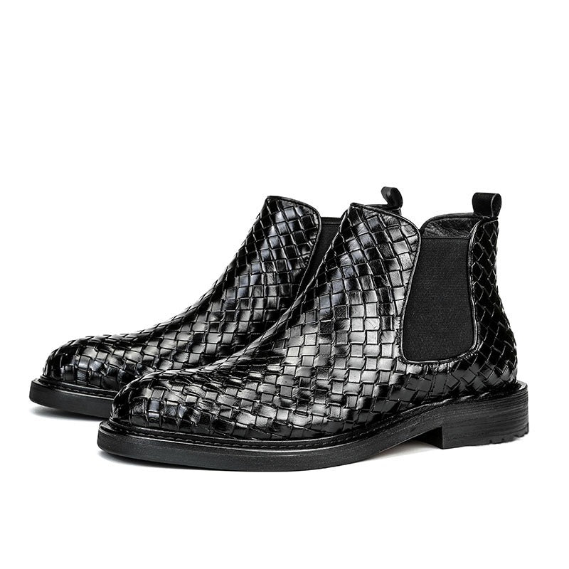 Men's woven pattern short boots - V.I.P Digital Presence