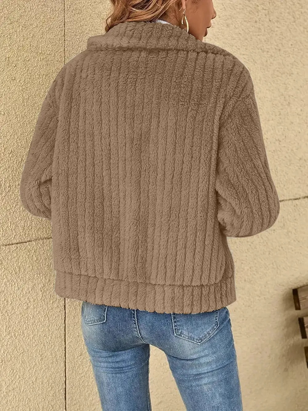 Plush Zip Up Long Sleeve Jacket - V.I.P Digital Presence