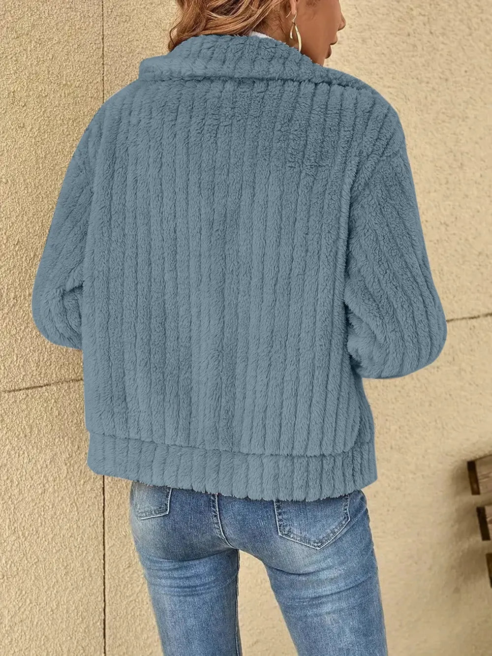 Plush Zip Up Long Sleeve Jacket - V.I.P Digital Presence