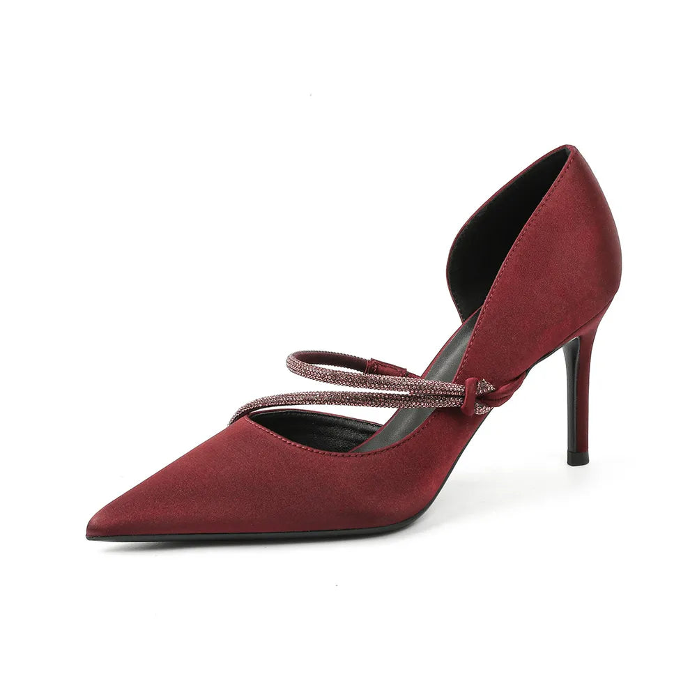 Point Toe Rhinestone High Heel Pumps - V.I.P Digital Presence