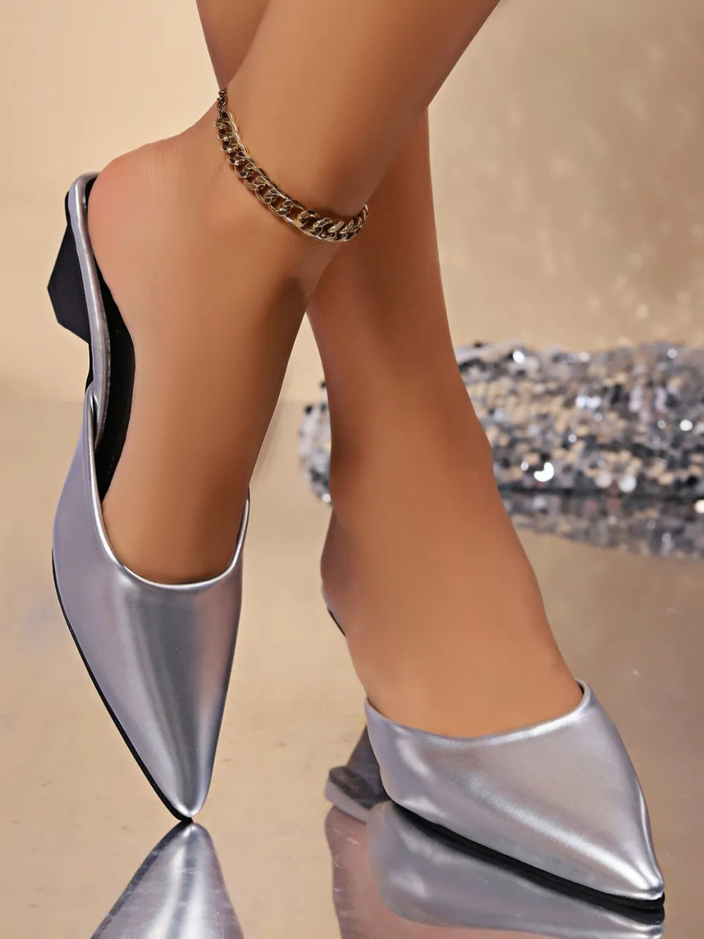 PU Leather Point Toe Sandals - V.I.P Digital Presence