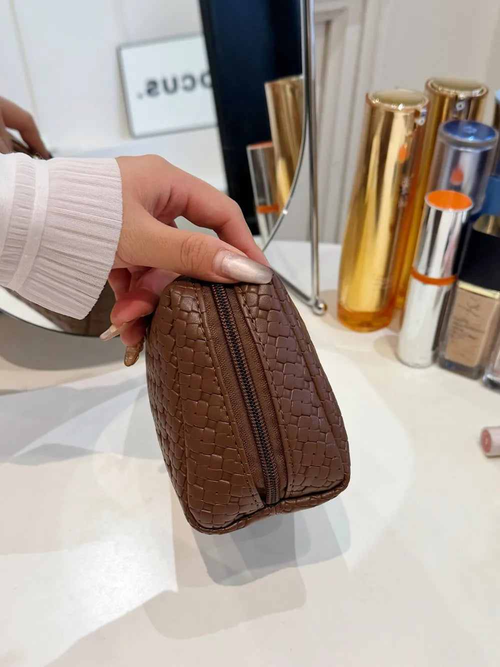 PU Leather Woven Clutch - V.I.P Digital Presence