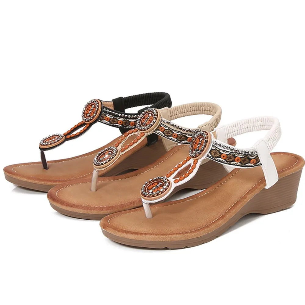 Stylish Platform Rivet Wedge Sandals main image 0