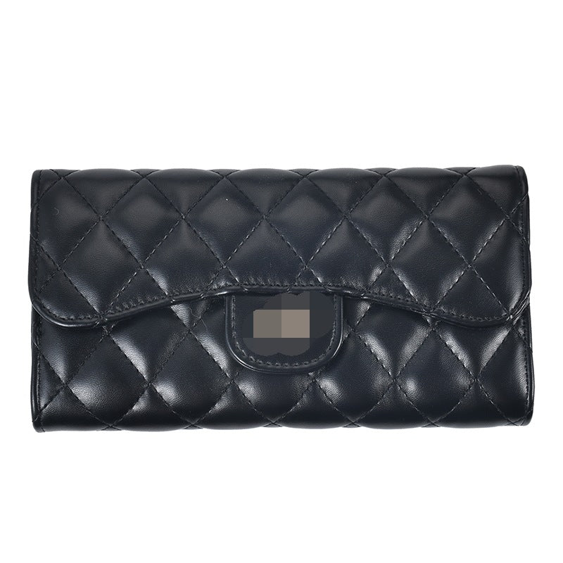 Small Fragrance Folding Wallet Women's Short Wallet Coin Purse Simple Diamond Embroidery Thread Large Capacity Long Wallet Card Holder - V.I.P Digital Presence