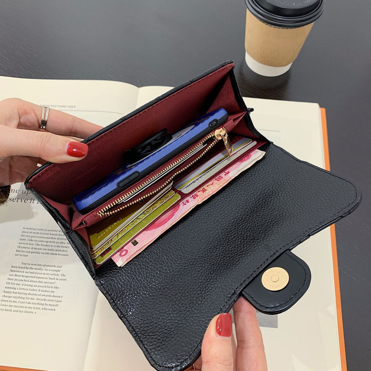Small Fragrance Folding Wallet Women's Short Wallet Coin Purse Simple Diamond Embroidery Thread Large Capacity Long Wallet Card Holder - V.I.P Digital Presence
