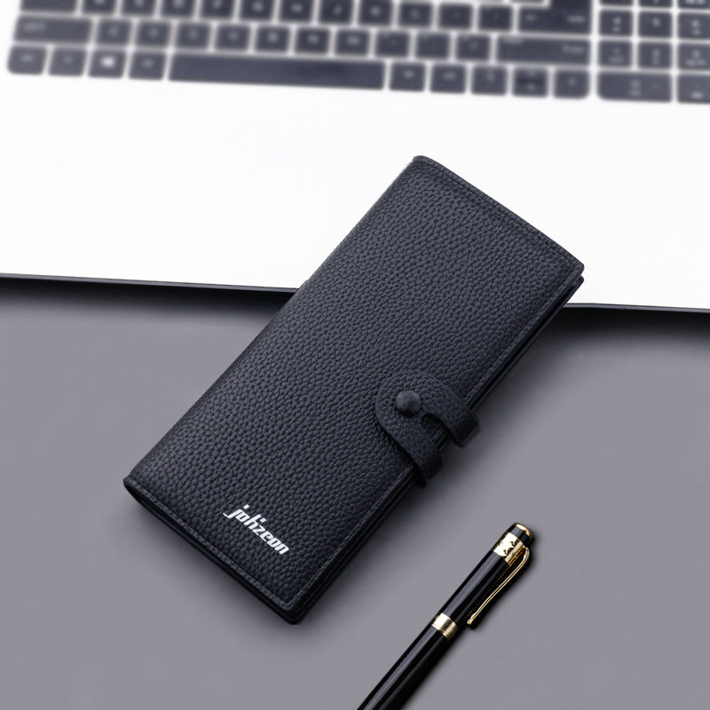 Snap Wallet Men's Long Button Trend Brand Wallet College Student Niche Design Wallet Large Capacity Men's And Women's - V.I.P Digital Presence