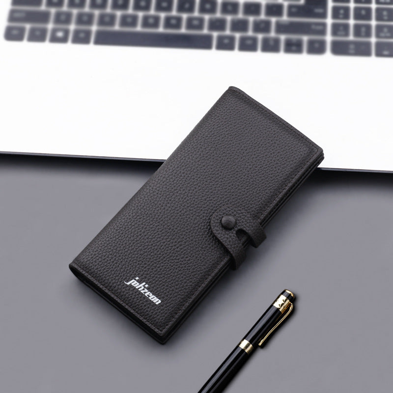 Snap Wallet Men's Long Button Trend Brand Wallet College Student Niche Design Wallet Large Capacity Men's And Women's - V.I.P Digital Presence