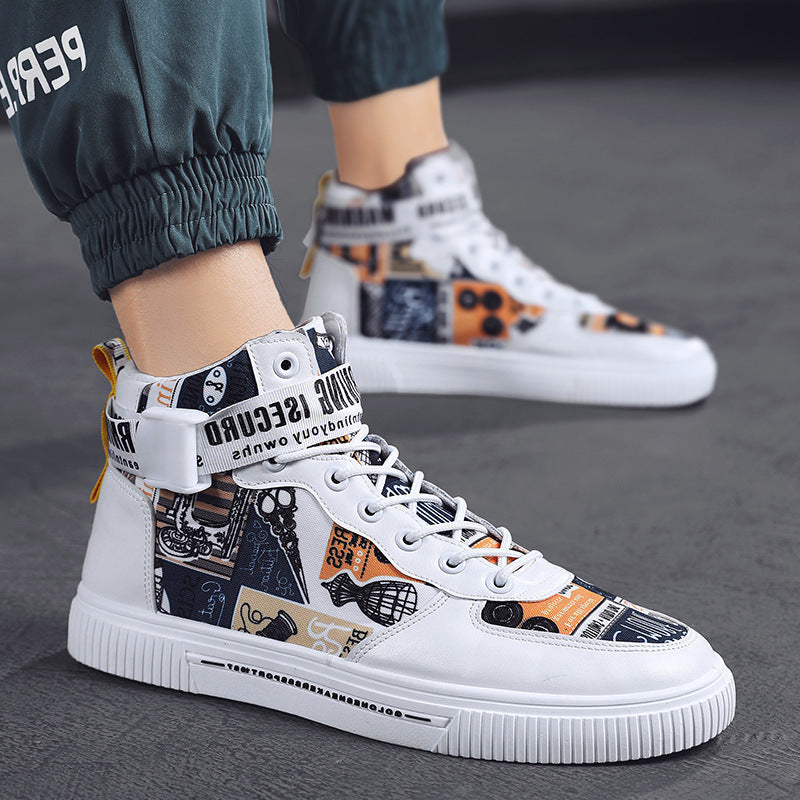 Spring men's trendy shoes, new black high top shoes for teenagers, sports shoes for boys, junior high school students, and men's adobe shoes - V.I.P Digital Presence