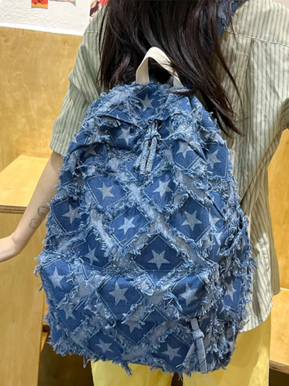 Star Denim Backpack Bag - V.I.P Digital Presence