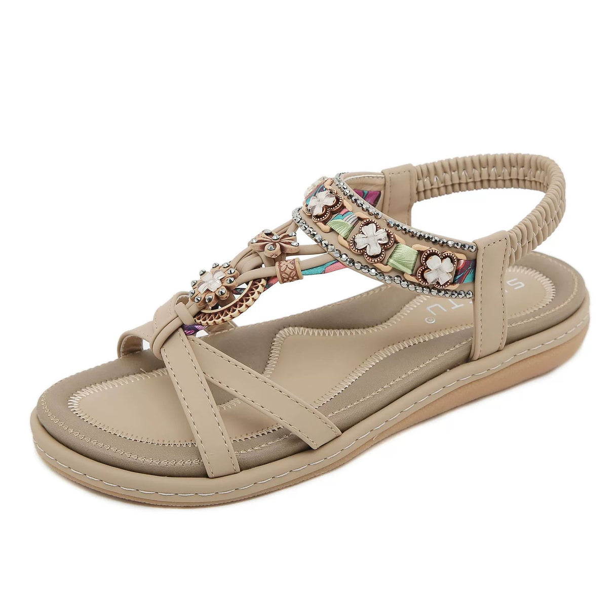 Water Diamond Flower Casual Fashion Versatile Flat Sandals for Women - V.I.P Digital Presence