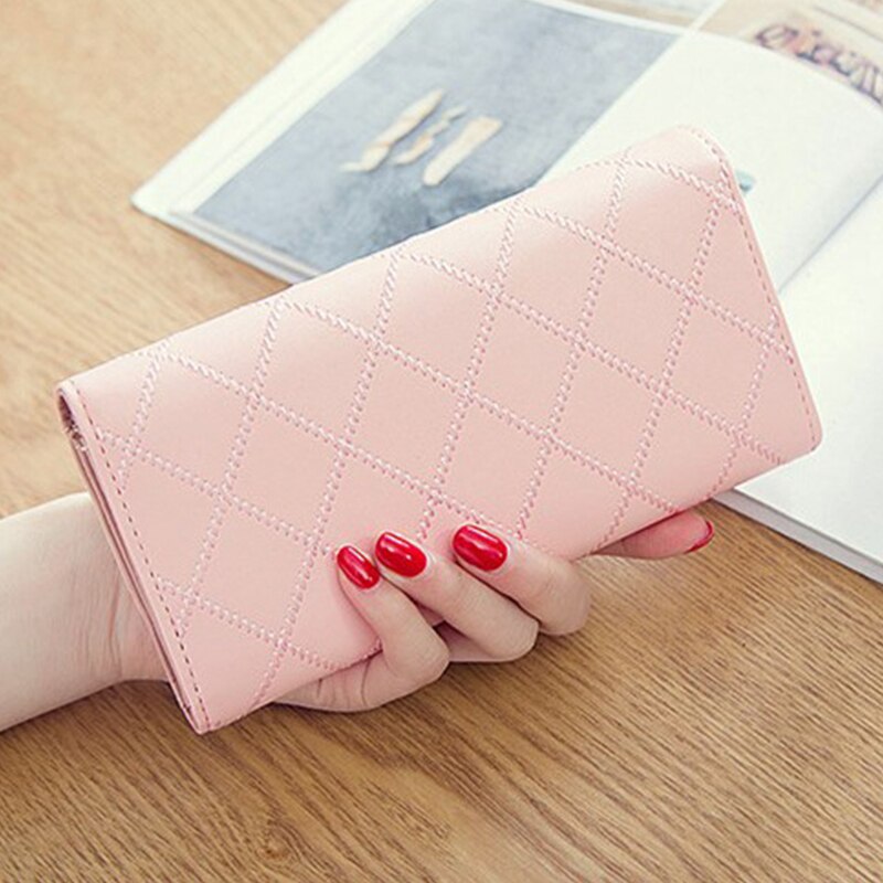 Womens Wallets and Purses Plaid PU Leather Long Wallet Hasp Phone Bag Money Coin Pocket Card Holder Female Wallets Purse - V.I.P Digital Presence
