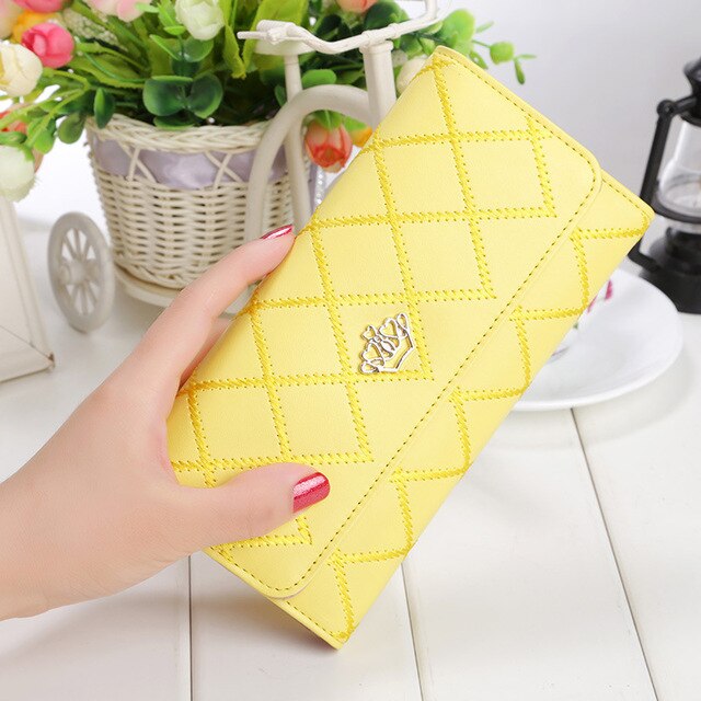 Womens Wallets and Purses Plaid PU Leather Long Wallet Hasp Phone Bag Money Coin Pocket Card Holder Female Wallets Purse - V.I.P Digital Presence