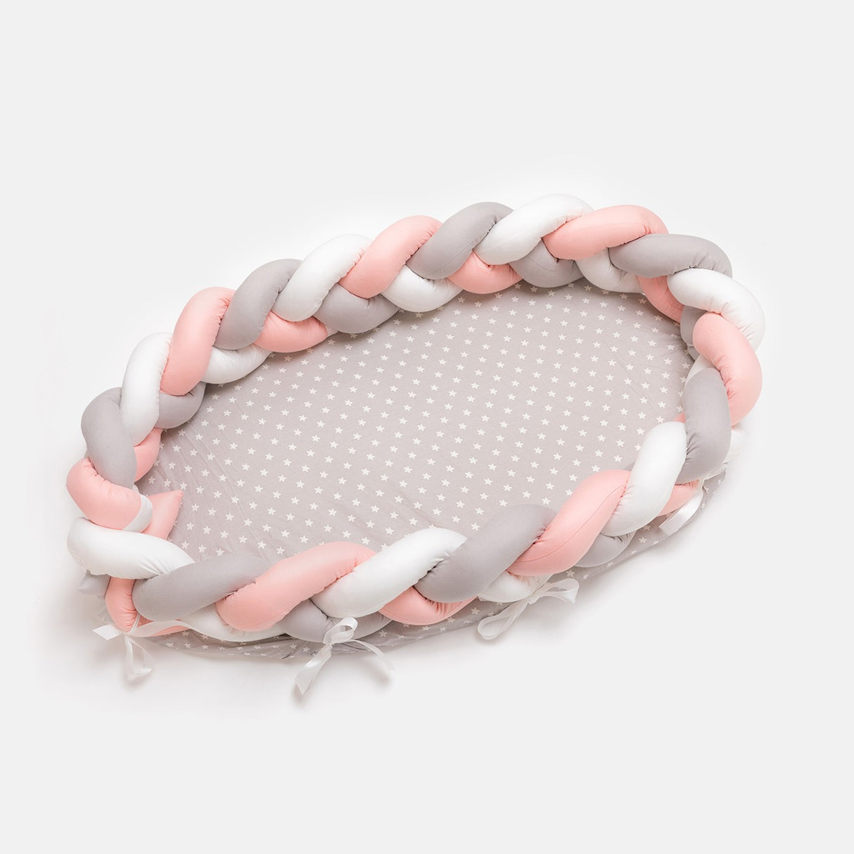Cuna portátil plegable de algodón tejido, biónica, con valla manual extraíble y protección tridimensional. 