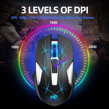 Wireless 2.4G Mouse, Home Office Business Laptop, 7-Color Colorful Backlight Mouse - V.I.P Digital Presence