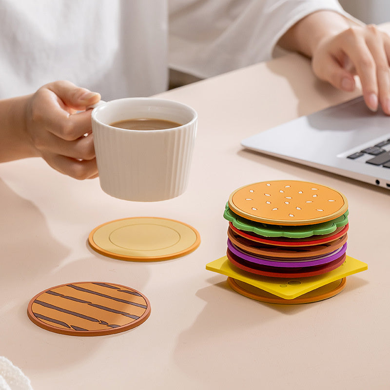 Burger Coaster Set Coffee Cup Insulation Pad 8 Piece Set - V.I.P Digital Presence