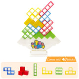 Juego de mesa de bloques de construcción apilables Tetra Tower Fun Balance para niños, adultos, amigos, equipo, dormitorio, familia, noche de juegos y fiesta