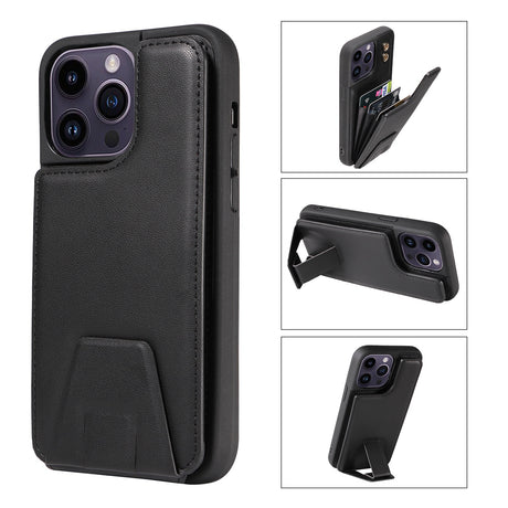 Suitable for Apple 15 phone case 13promax stand phone case adhesive leather anti drop 12 accordion card insertion phone case - V.I.P Digital Presence