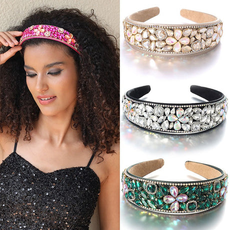Baroque retro full set rhinestone sponge headband - V.I.P Digital Presence