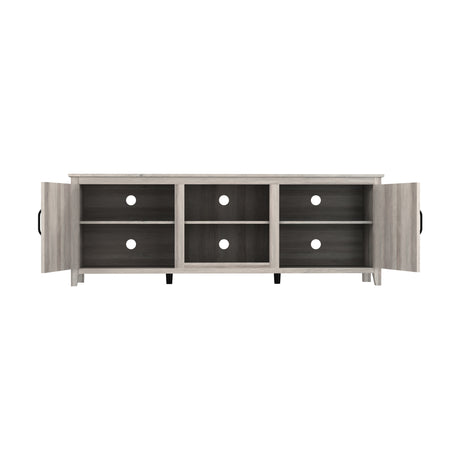 TV Stand Storage Media Console Entertainment Center With Two Doors, Grey Walnut - V.I.P Digital Presence