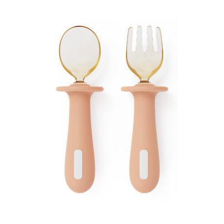 Adjustable color PPSU silicone fork and spoon set, children's stainless steel spoon and fork, baby training supplementary food tableware set of 2 pieces - V.I.P Digital Presence