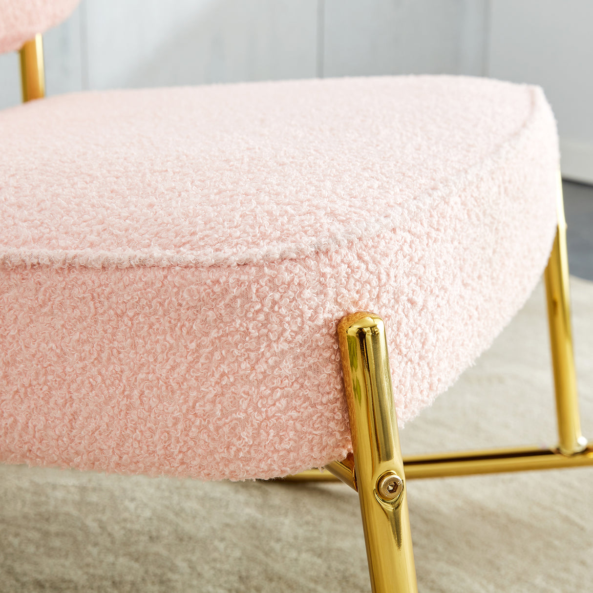 Teddy velvet material cushioned rocking chair unique rocking chair cushioned seat