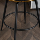 A set of 2 gray rotating bar stools - high backrest, adjustable, with elegant metal backrest decoration - V.I.P Digital Presence