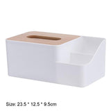 Multi-functional Plastic Tissue Box with Bamboo Wooden Cover Phone Slot Home Kitchen Napkin Case Holder Storage Decoration - V.I.P Digital Presence