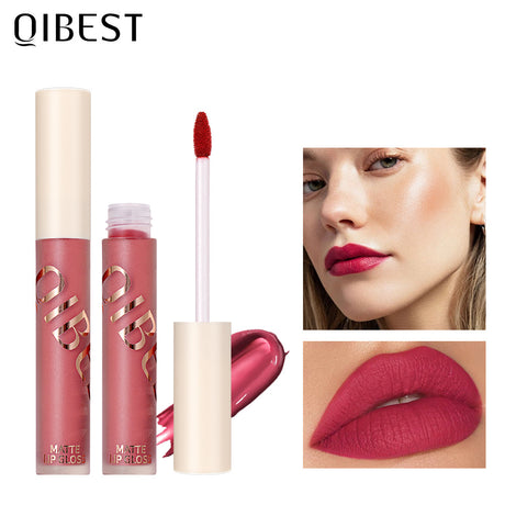 QIBEST The New Silky Soft Mist Matte Lip Gloss Non-Stick Cup Does Not Fade Lip Glaze Makeup Liquid Lipstick - V.I.P Digital Presence