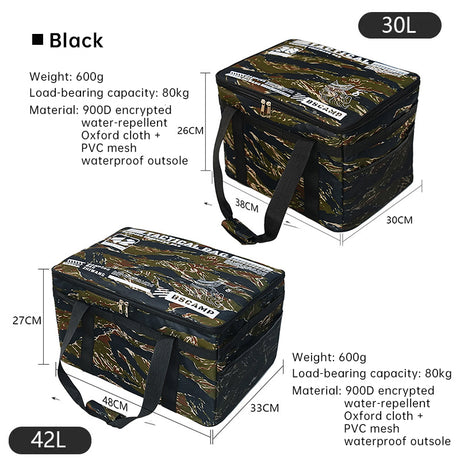 Outdoor storage bag, large - capacity foldable storage box, camping gear for picnic, portable, water - resistant - V.I.P Digital Presence