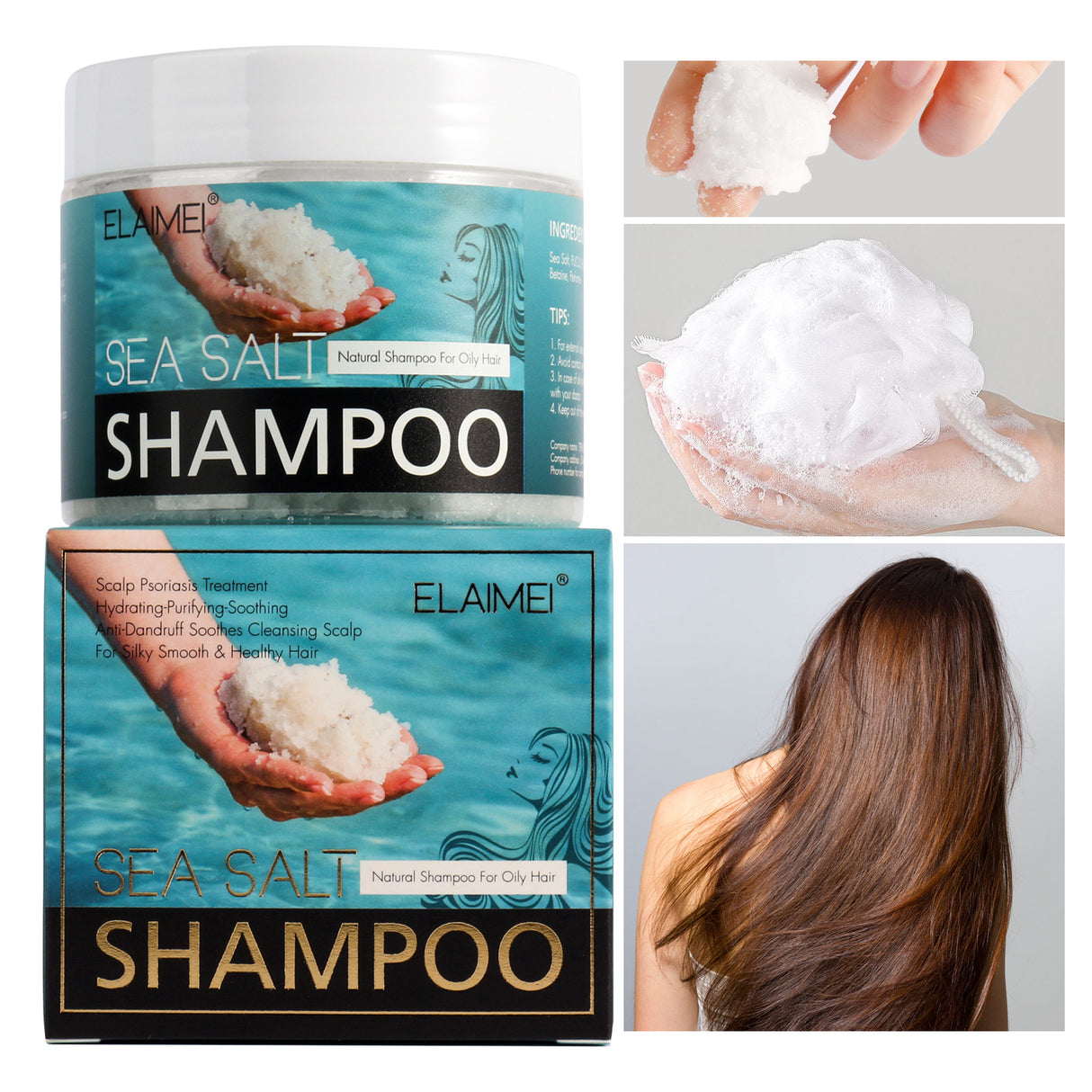 ELAIMEI Sea Salt Shampoo To Scalp Deep Cleansing Moisturizing Anti-dandruff Oil Control Hair Balm - V.I.P Digital Presence