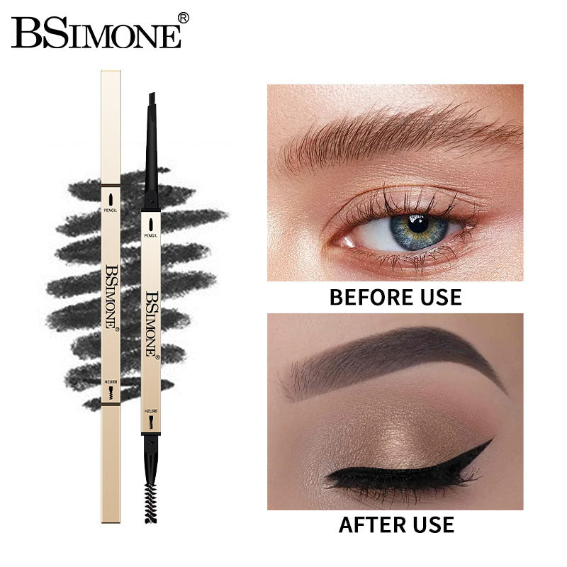 Natural Long-Lasting Waterproof Non-Fading Very Fine Three-Dimensional Not Easy To Smudge Double-Ended Small Gold Bar Eyebrow Pencil - V.I.P Digital Presence