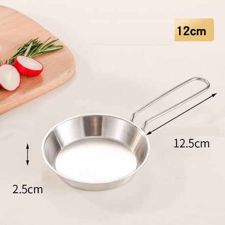 stainless steel folding handle frying pan outdoor flat bottomed frying pan mini frying pan portable frying pan camping equipment - V.I.P Digital Presence