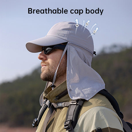 1pc Summer Baseball Cap with Detachable 360° Neck Sun Flap. For men, hiking, fishing, outdoor. - V.I.P Digital Presence