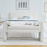 Bedroom storage stool, linen storage stool, large storage space, 50.39 inches white - V.I.P Digital Presence