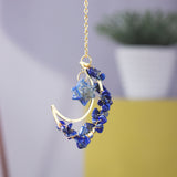 Natural crystal broken stone moon pendant Melkaba DIY woven wind chime pendant decoration crystal ornament gift - V.I.P Digital Presence