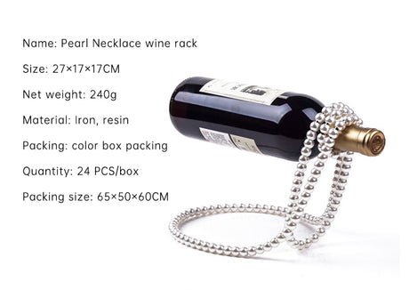 Pearl Necklace Stainless Steel Wine Rack Wine Pedestal Clamp Holder Suspension Champagne Whisky Small Ornaments - V.I.P Digital Presence