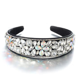 Fashionable diamond inlaid four leaf clover Baroque retro full inlaid rhinestone sponge headband - V.I.P Digital Presence