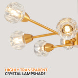 Modern Crystal Chandeliers, 9 Lights Golden Chandelier for Living Room Bedroom (Bulbs Not Included) - V.I.P Digital Presence