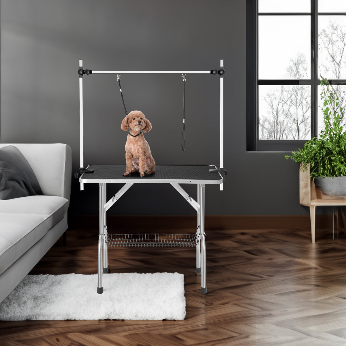 36" Professional Dog Pet Grooming Table Adjustable Heavy Duty Portable w/Arm & Noose & Mesh Tray - V.I.P Digital Presence